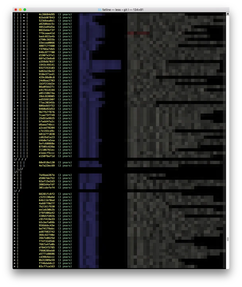 git log with aligned columns 😄