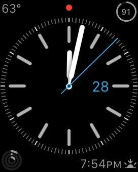 The Simple face on an Apple Watch