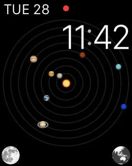 The Astronomy face on an Apple Watch