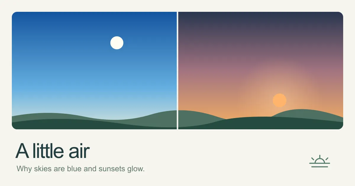 A little air: a blue daytime sky beside a warm sunset