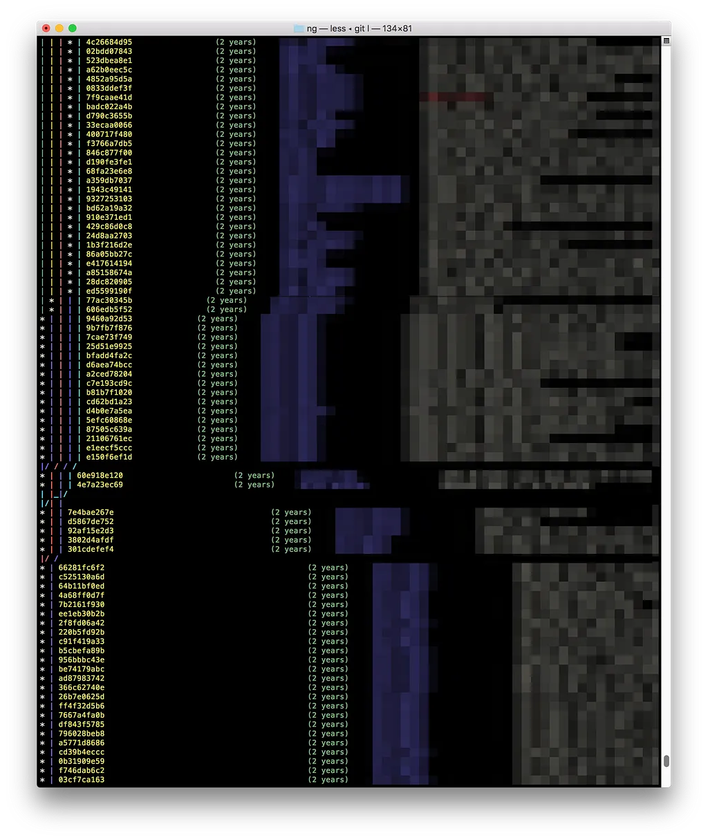 git log with misaligned columns 😢