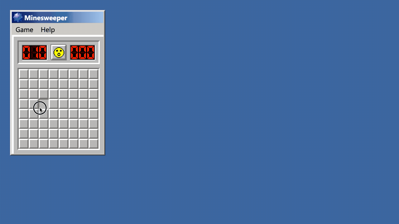React Minesweeper gameplay